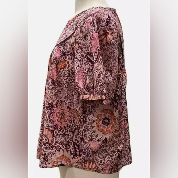 Madewell Yoked Puff Sleeves Top In Ball Bloom - Picture 5 of 10